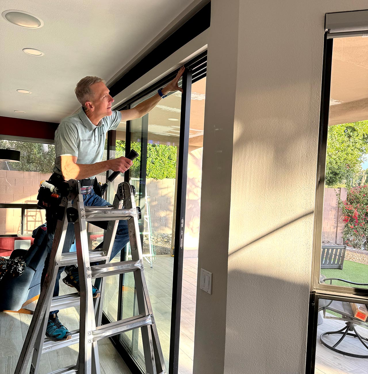 Home Inspector Aaron Shrock performing a Home Inspection